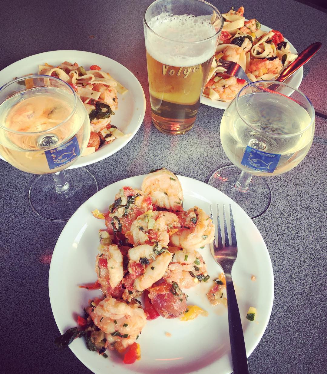 Sorry, but we are enjoying another Xmas meal 😋🍤🍴 #outofoffice #bxl